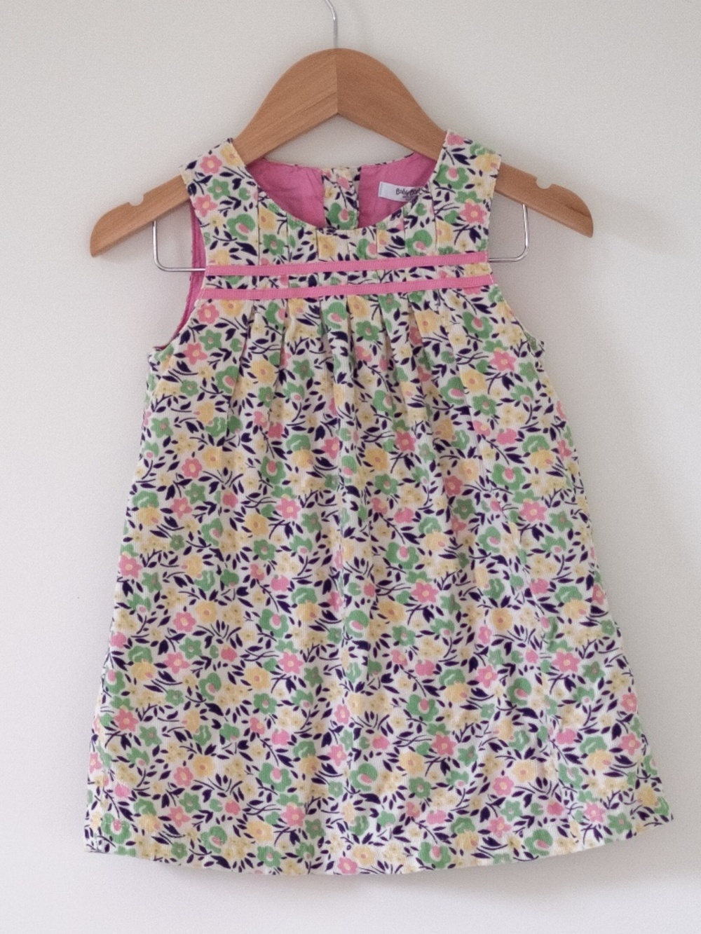 Baby Boden Floral Corduroy Dress